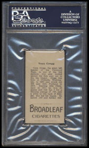 1912 T207 Brown Background Vean Gregg  Psa 4mc Broadleaf Back
