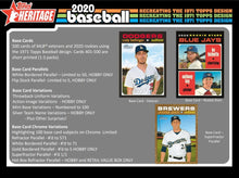 Load image into Gallery viewer, 2020 Topps Heritage Baseball Hobby Box Group Break (24 spots) #1