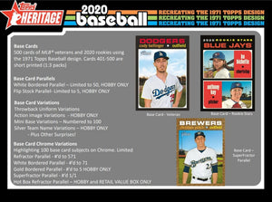2020 Topps Heritage Baseball Hobby Box Group Break (24 spots) #1