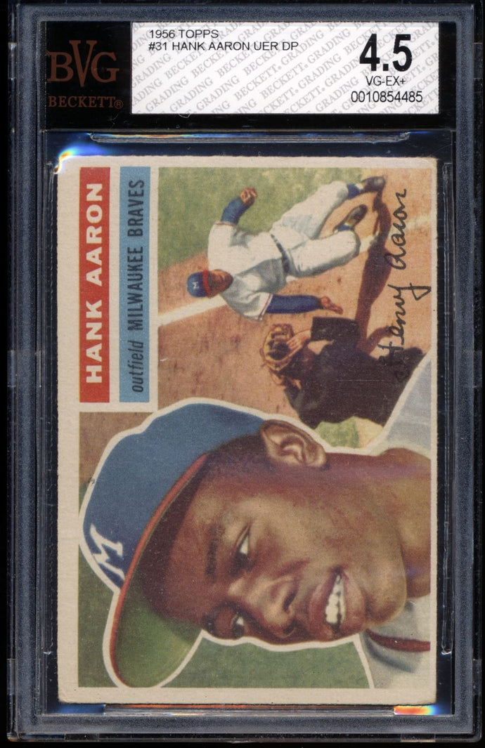 1956 Topps  31 Hank Aaron White Back BVG 4.5 VG-EX+ 15046