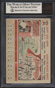 1956 Topps  31 Hank Aaron White Back BVG 4.5 VG-EX+ 15046