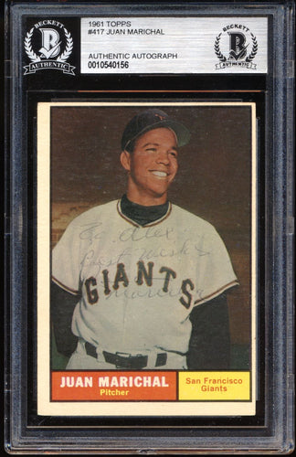 1961 Topps  417 Juan Marichal Auto HOF RC BVG Authentic 15033