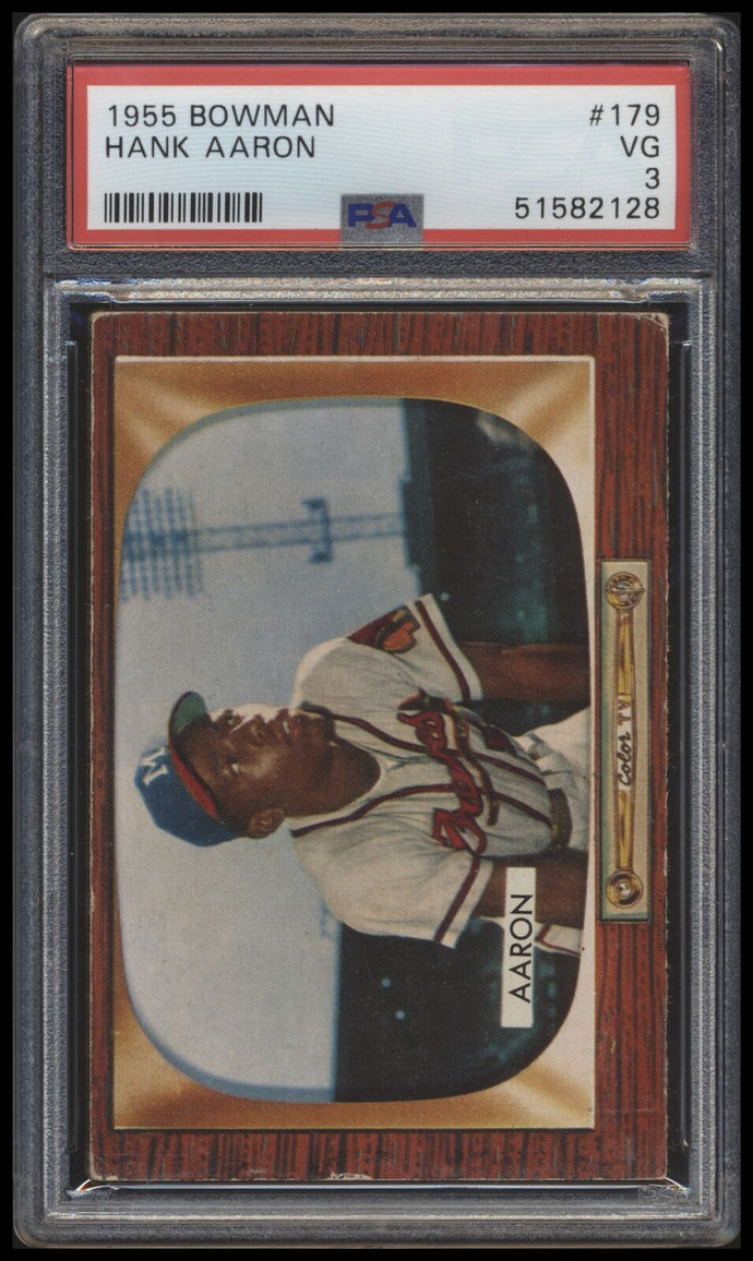 1955 Bowman #179 Hank Aaron PSA 3 VG