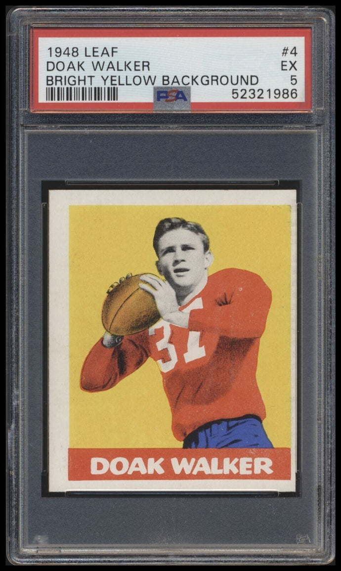 1948 Leaf #4a Doak Walker Yellow Background psa 5 EX RC