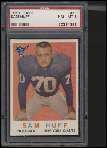 1959 Topps #51 Sam Huff psa 8 NMMT RC