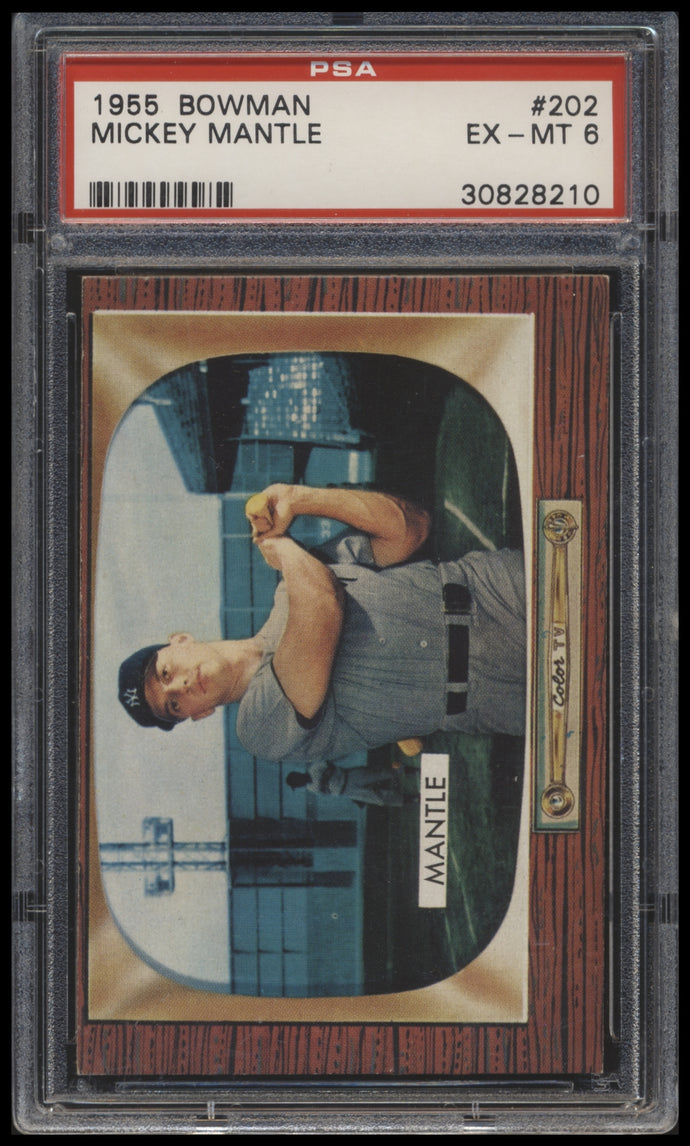 1955 Bowman  #202 Mickey Mantle  Psa 6