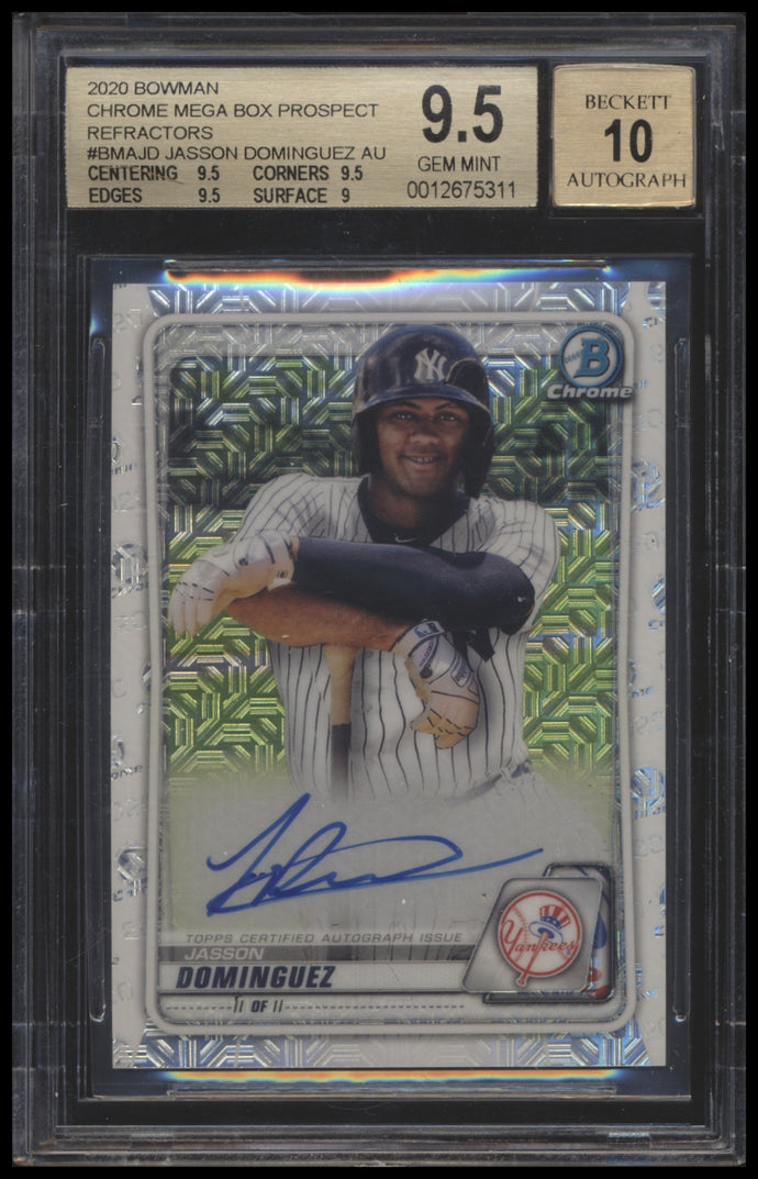 2020 Bowman Chrome Mega Box Auto Refractor Jasson Dominguez  Bgs 9.5/10