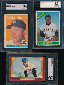 Baseball Mini Mixer (20 cards) featuring '58 Mantle and '55 Mays (LIMIT 4)