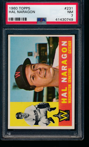 1960 Topps  231 Hal Naragon  PSA 7 NM 13241