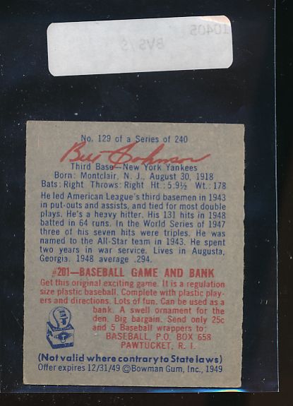 1949 Bowman  129 Bill Johnson  EX 10405