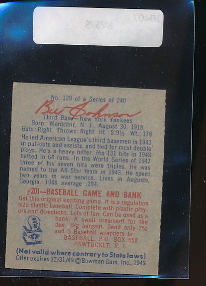 1949 Bowman  129 Bill Johnson  EX 10407