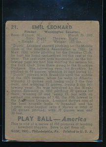 1939 Play Ball  21 Dutch Leonard  Trimmed 10574