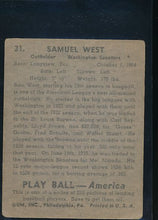 Load image into Gallery viewer, 1939 Play Ball  31 Sam West  G 10600