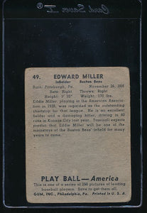 1939 Play Ball  49 Eddie Miller  F 10792