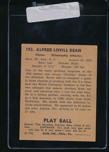 1940 Play Ball  193 Chubby Dean RC   VG-EX (ST) 10979
