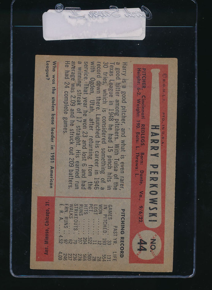 1954 Bowman  44  Harry Perkowski  EX 11072