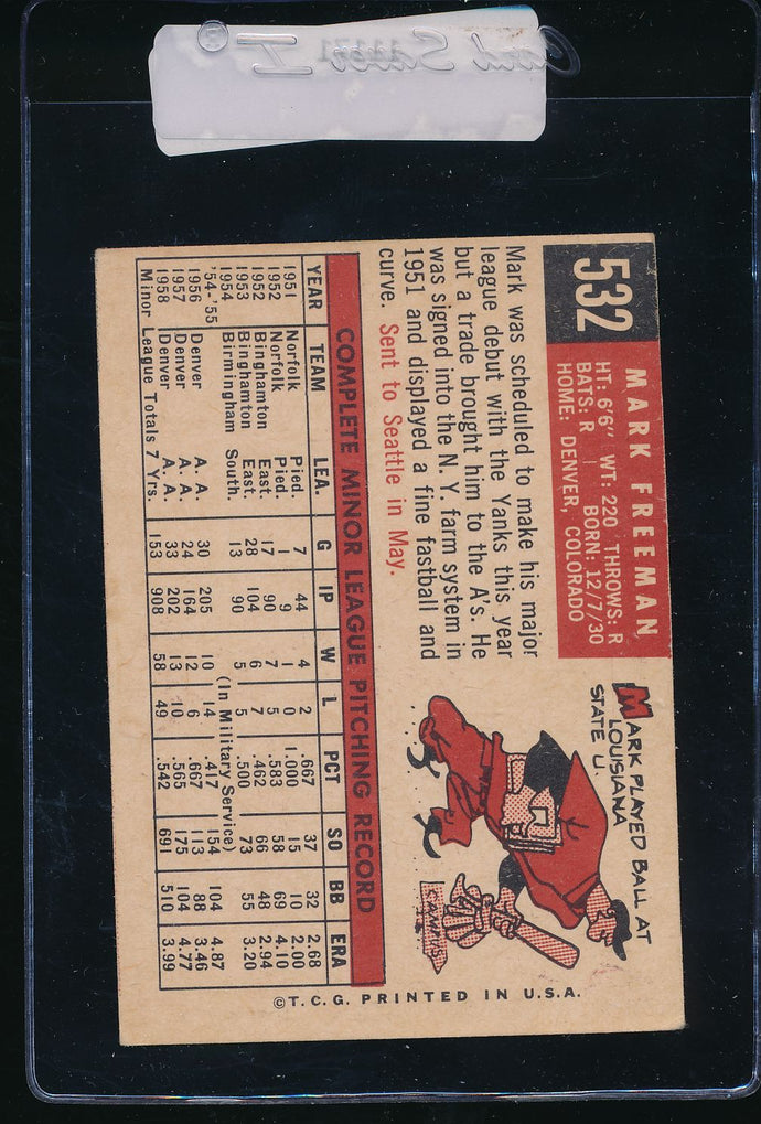 1959 Topps  532 Mark Freeman RC EX 11171