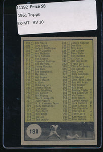 1961 Topps  189 Checklist 3   EX-MT 11192