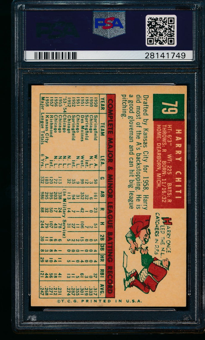 1959 Topps  79 Harry Chiti  PSA 7 NM 11508