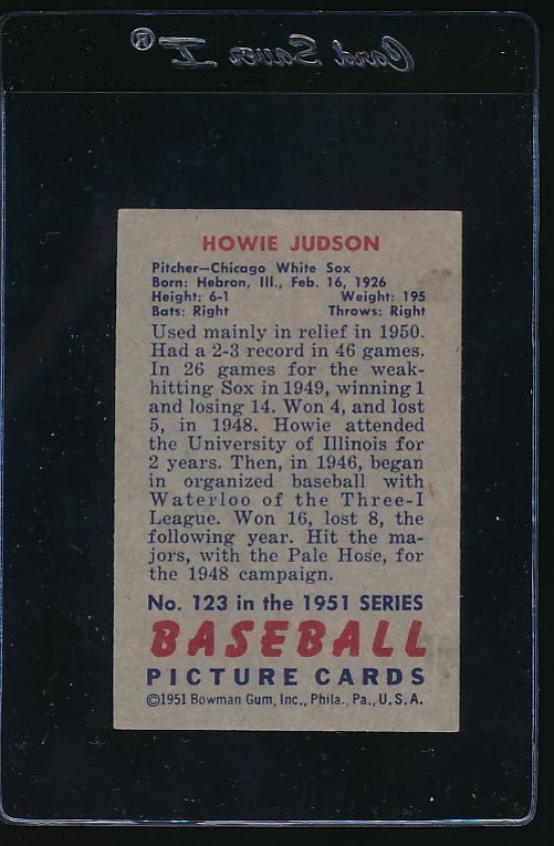 1951 Bowman  123 Howie Judson  VG 12050