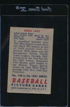 Load image into Gallery viewer, 1951 Bowman  140 Eddie Lake  VG 12102