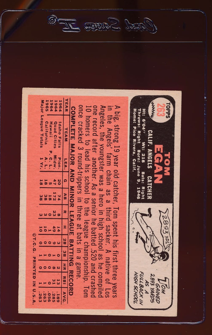 1966 Topps  263 Tom Egan  EX 12533