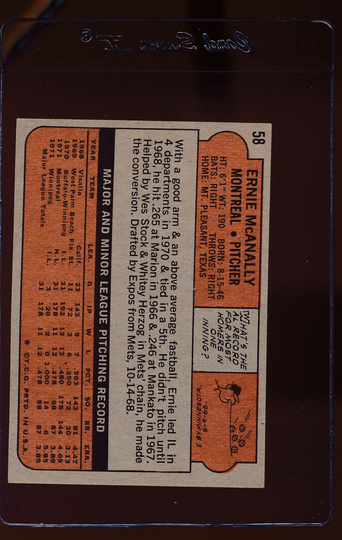 1972 Topps  57 Bob Oliver  EX-MT 12553