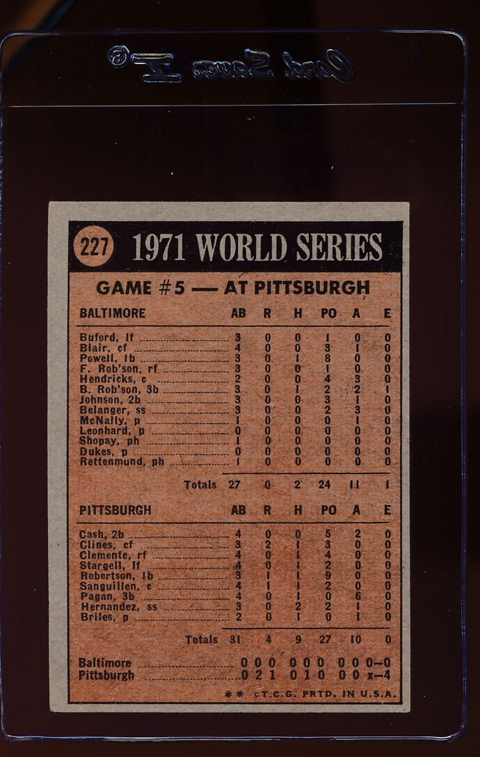 1972 Topps  224 World Series Game 2/Dave Johnson/Mark Belanger  EX-MT 12570