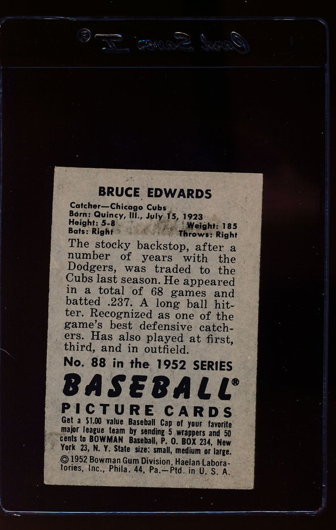 1952 Bowman  88 Bruce Edwards  VG-EX 12636