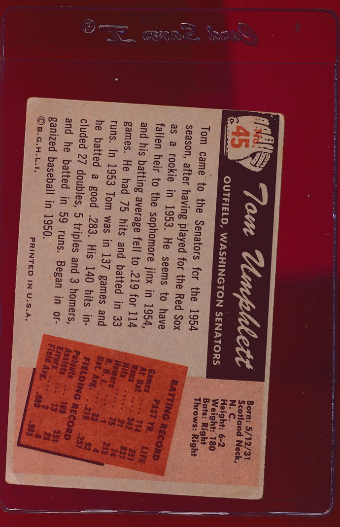 1955 Bowman  45 Tom Umphlett  G 12736
