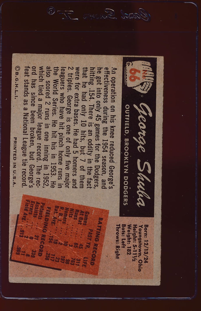 1955 Bowman  66 George Shuba  G 12738