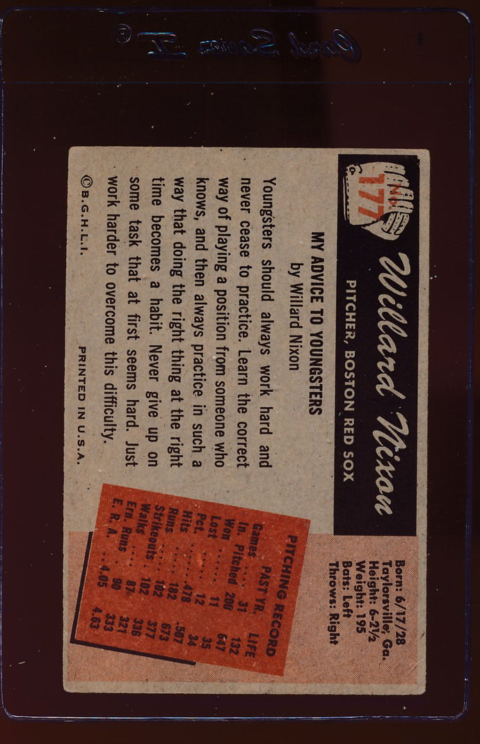 1955 Bowman  177 Willard Nixon  G 12747