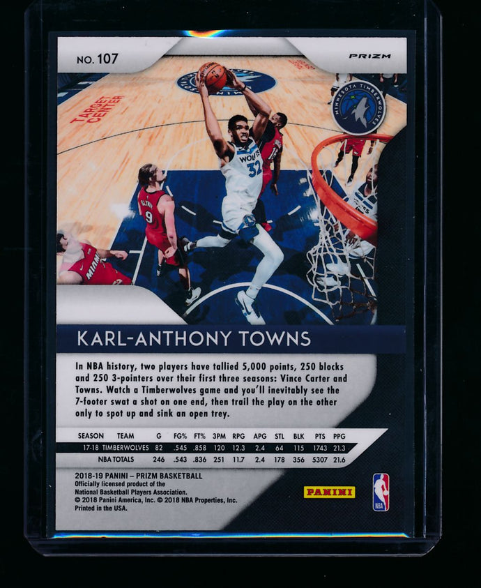 2018-19 Panini Prizm Red Wave 107 Karl-Anthony Towns  NM-MT+ 13405