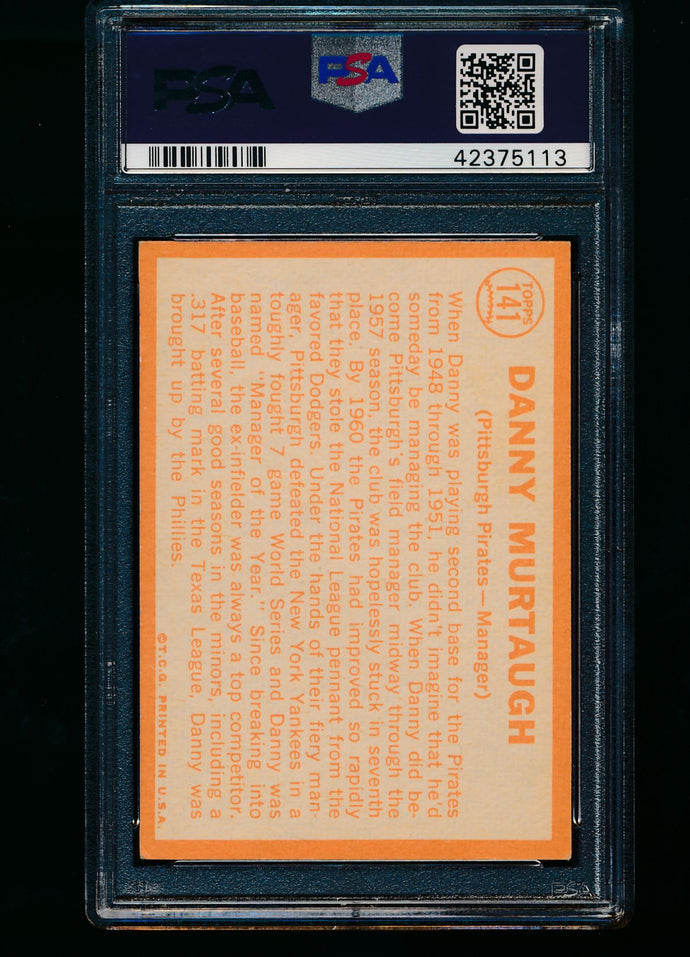 1964 Topps  141 Danny Murtaugh Auto PSA/DNA 5 EX Auto 8 13428