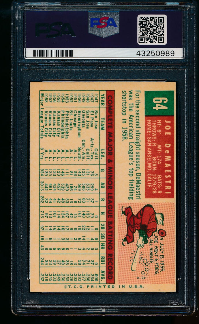 1959 Topps  64 Joe DeMaestri  PSA 8 NM-MT 13472