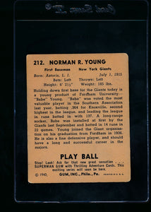 1940 Play Ball  212 Babe Young RC  VG 13673