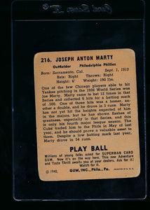 1940 Play Ball  216 Joe Marty RC  G 13677
