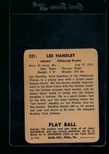 1940 Play Ball  221 Lee Handley RC  G 13682