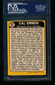 1968 Topps  206 Cal Ermer  PSA 7 NM 13744