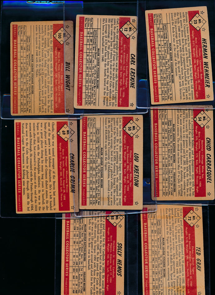 1953 Bowman Color Baseball Set Builder Lot x8 GD-VG 13800