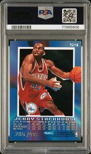 1996 Skybox E-x2000 Credentials Jerry Stackhouse #54 /499 Psa 9