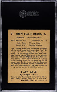 1941 Playball #71 Joe Dimaggio  Sgc 1 7308033