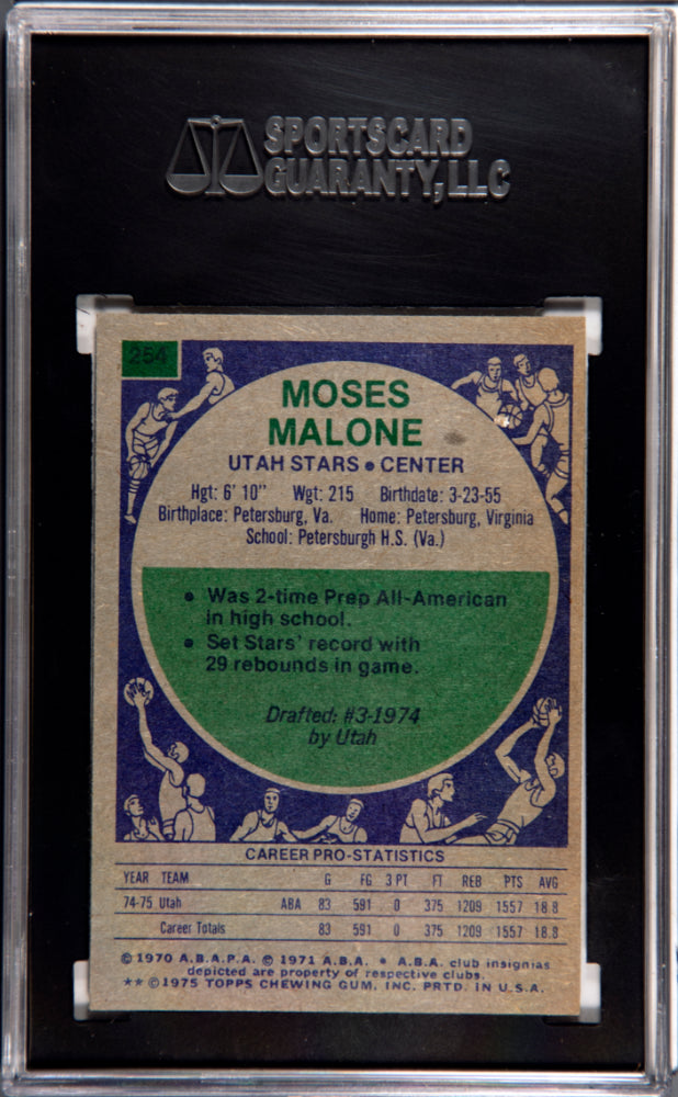 1975-76 Topps #254 Moses Malone Sgc 5.5
