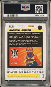2020-21 Panini Flux Gold Laser /10  James Harden #13 Psa 10