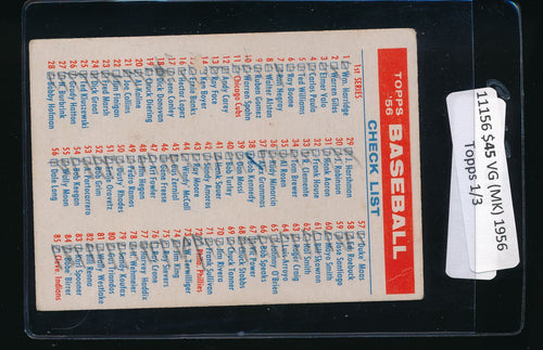 Scan of 1956 Topps CL1 Checklist 1/3 VG (MK)
