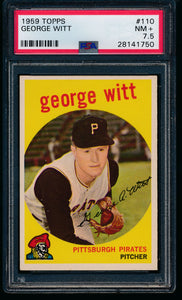Scan of 1959 Topps 110 George Witt PSA 7.5 NM+