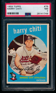 Scan of 1959 Topps 79 Harry Chiti PSA 7 NM