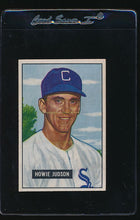 Load image into Gallery viewer, Scan of 1951 Bowman 123 Howie Judson VG