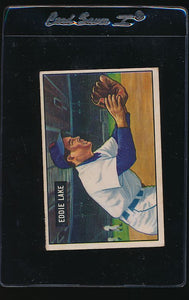 Scan of 1951 Bowman 140 Eddie Lake VG