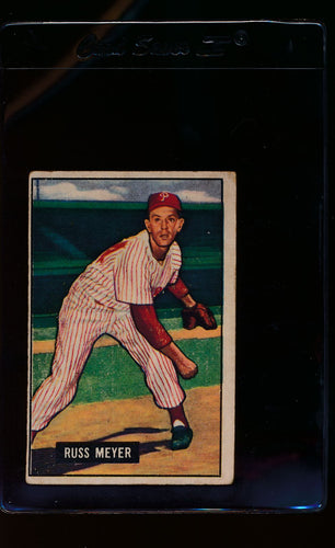 Scan of 1951 Bowman 75 Russ Meyer  G